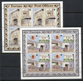 Gibraltar-1990-Europa-Post-Offices-2xsheetlets-MUH