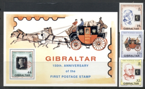 Gibraltar-1990-Stamp-Anniversary-MS-MUH