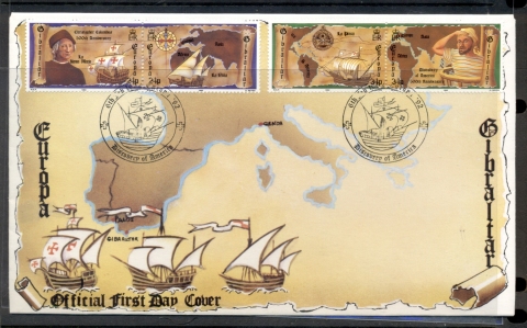 Gibraltar-1992-Europa-Columbus-Discovery-of-America-FDC