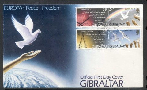 Gibraltar-1995-Europa-Peace-Freedom-FDC