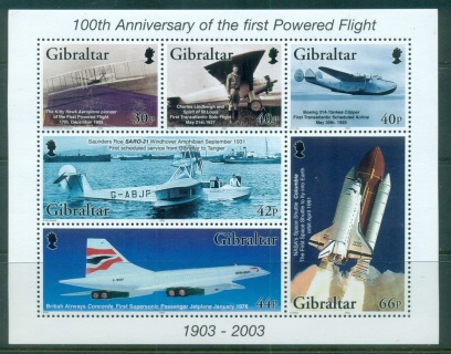 Gibraltar-2003-Powered-Flight-Centenary-MS-MUH