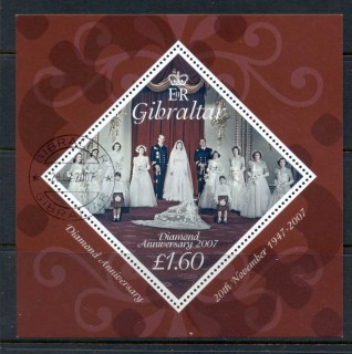 Gibraltar-2007-QEII-60th-Wedding-Anniversary-MS-CTO