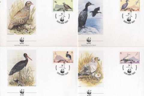 Gibraltar-1991 WWF Birds of Gibraltar FDC