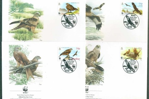 Gibraltar-1996 WWF Red Kite 4x FDC