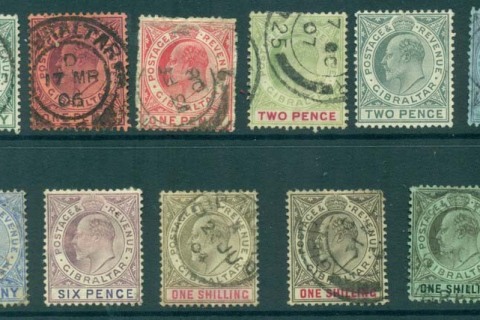 Gibraltar-1903-12-KEVII-Asst-11-faults-FU-MNG-Lot20632