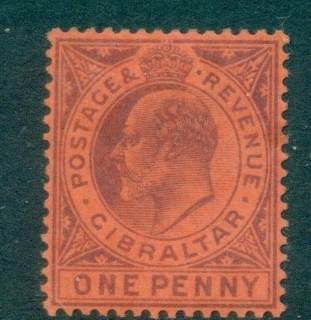 Gibraltar-1903-KEVII-Portrait-Wmk-Crown-CA-1d-MLH