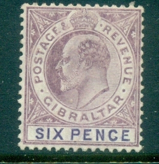 Gibraltar-1904-12-KEVII-Portrait-Wmk-Multiple-Crown-CA-6d-MLH