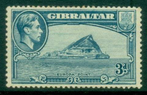 Gibraltar-1938-49-KGVI-Pictorial-3d-Europa-Point-Perf-13-MLH