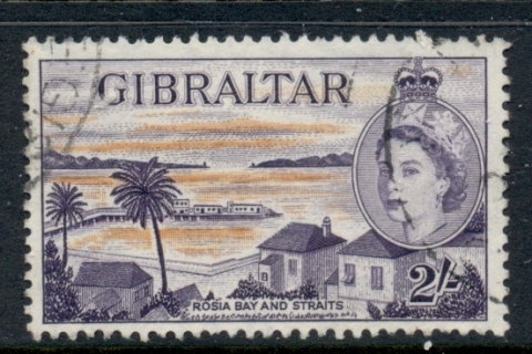 Gibraltar-1953-QEII-Pictorial-Rosa-Bay-Straits-2-FU