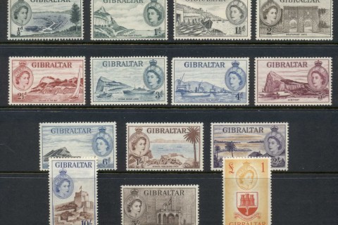 Gibraltar-1953-QEII-Pictorials-MLH