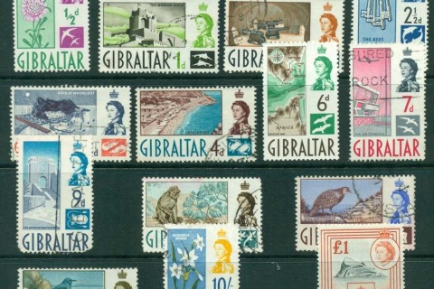 Gibraltar-1960-QEII-Defins-FU-MH-Lot20646