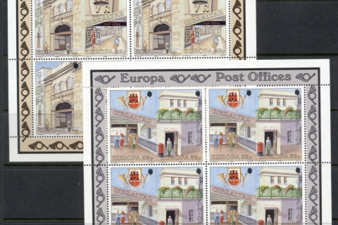 Gibraltar-1990-Europa-Post-Offices-2xsheetlets-MUH