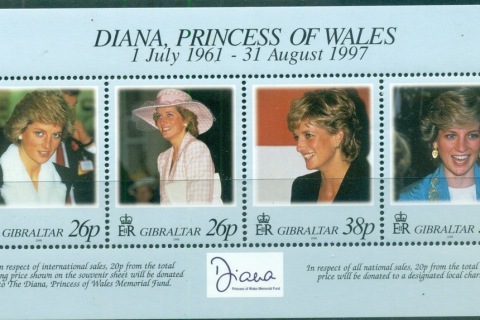 Gibraltar-1998-Princess-Diana-in-memoriam-MS-MUH