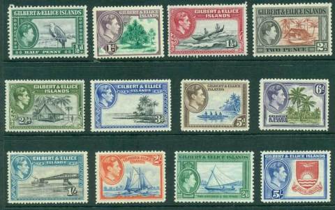 Gilbert-Ellice-Is-1939-KGVI-Pictorials-12-MLH-lot23353