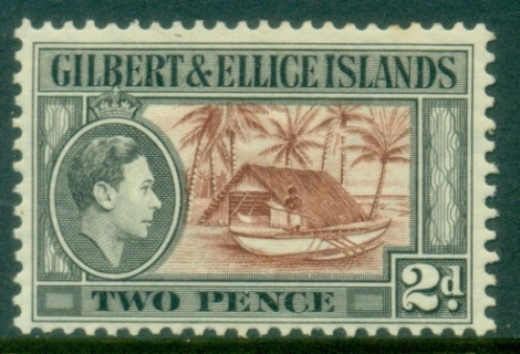 Gilbert-Ellice-Is-1939-KGVI-Pictorial-2d-Canoe-Boat-House-MLH