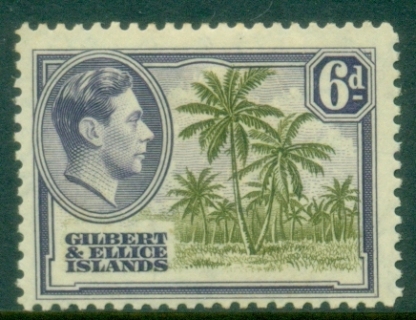 Gilbert-Ellice-Is-1939-KGVI-Pictorial-6d-Coconut-Trees-MLH