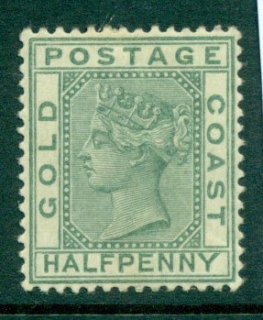 Gold-Coast-1884-91-½d-green-SG11-MH-Lot27506