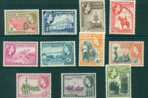 Gold-Coast-1952-4-QEII-Defins-no-1½d-MLH-Lot27543