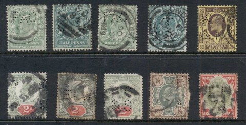 GB-1902on-KEVII-Assorted-perfins-FU-FU