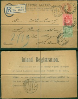 GB-1907-Registered-Embossed-envelope-uprated-to-Holland