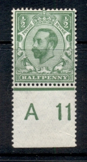 GB-1911-KGV-½d-yellow-green-MLH