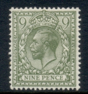 GB-1922-KGV-9d-olive-green-portrait-wmk-Single-cypher-MLH