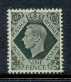 GB-1937-39-KGVI-Portrait-9d-deep-olive-green-MLH