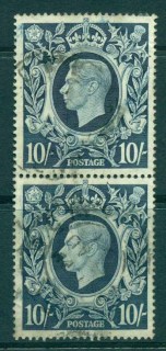 GB-1939-42-KGVI-10-Royal-Arms-Indigo-pair-FU-lot32652