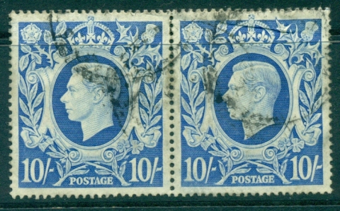 GB-1939-42-KGVI-10-Ultramarine-Royal-Arms-Pair-FU-lot32741