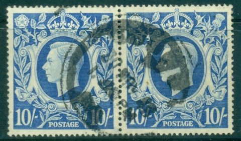 GB-1939-42-KGVI-10-Ultramarine-Royal-Arms-Pair-FU-lot32742