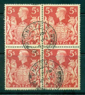 GB-1939-42-KGVI-5-Royal-Arms-blk-4-FU-lot32651