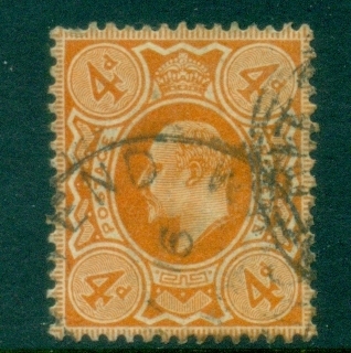 GB-1911-KEVII-Portrait-4d-pale-orange-Perf-15x14-FU