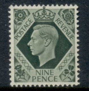 GB-1937-39-KGVI-Portrait-9d-deep-olive-green-MLH