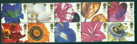 GB-1997-Greetings-booklet-pane-Flowers-MUH