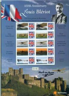 GB-2009-Bleriot-Centenary-Stamp-Sheet-Signed-Henk-van-HoornBCSHEET30Slot43664