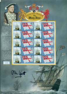 GB-2009-Mary-Rose-500th-Anniversary-Stamp-Sheet-Signed-Rear-Admiral-John-LippiettBCSHEET27Slot43665