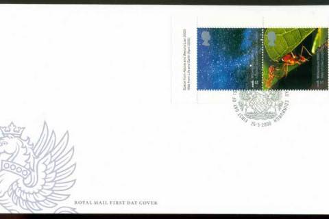 GB-2000-Space-Web-of-Life-1st-Booklet-pane-FDC-lot21573