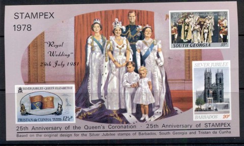 GB-1981 Royal Wedding Charles & Diana Opt Stampex MS