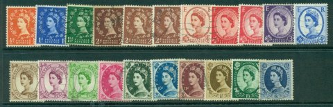 GB-1952-4-QEII-Defins-Asst-Used-Lot19089