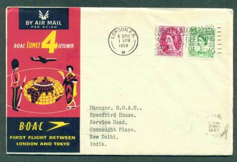 GB-1959-First-Flight-BOAC-London-Tokyo-1-Apr-59-lot42622