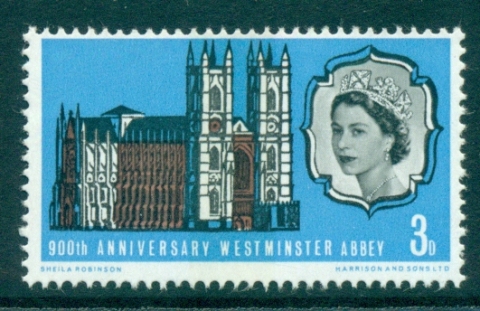 GB-1966-3d-Westminster-Abbey-Phos-MUH-lot32823