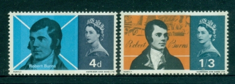 Gb-1966-Robert-Burns-Phosphor-MUH