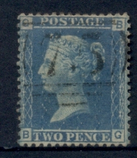 GB-1856-58-2d-blue-BG-Wmk-large-crown-Perf-14-FU