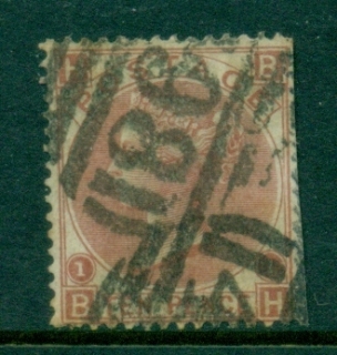 GB-1867-80-QV-Portrait-10d-red-brown-Wmk-Spray-of-Rose-Pl-1-BH-trimmed-RHS-FU