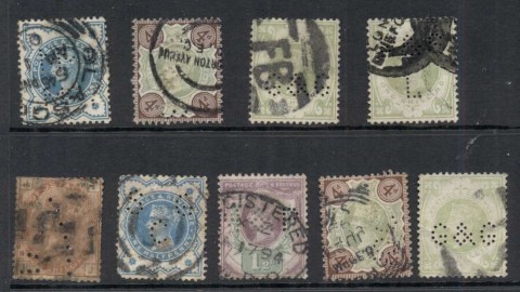 GB-1880s-on-QV-Assorted-perfins-faults-FU