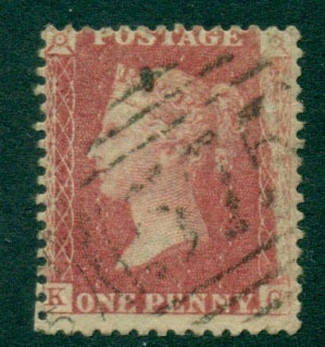 GB-1855-1d-red-Wmk-Lge-Crown-P14-Used-Lot16550