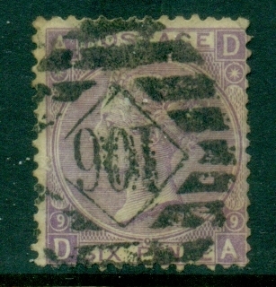 GB-1867-80-QV-Portrait-6d-lilac-Wmk-Spray-of-Rose-Pl-9-DA-FU