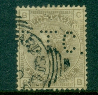 GB-1876-80-QV-Portrait-4d-grey-brown-Wmk-Large-Garter-Perfin-RTC-Pl-17-CB-FU