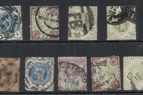 GB-1880s-on-QV-Assorted-perfins-faults-FU