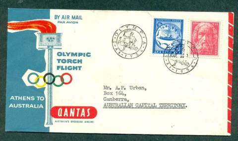 Greece-1956-QANTAS-Olympic-Torch-Flight-Athens-Melbourne-2-Nov-56-lot42644